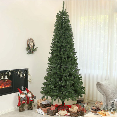 Arbre de Noël artificiel 9 pi, arbre de Noël avec 2132 branches, ouverture automatique, décoration des Fêtes avec base en acier pour bureau à domicile