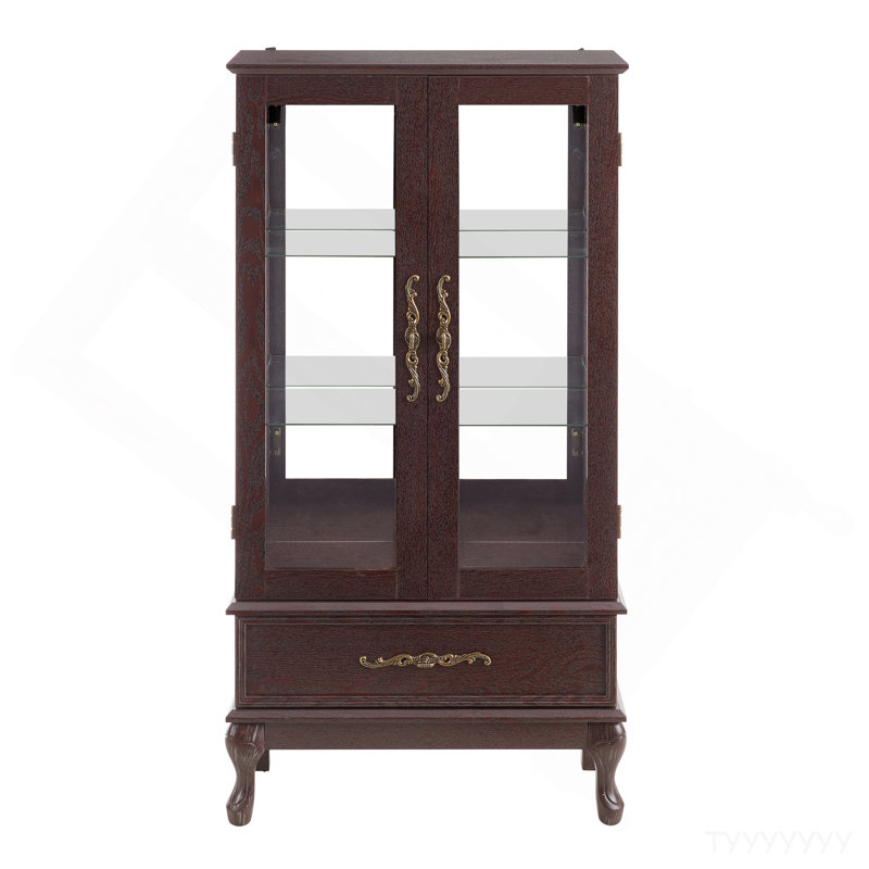 Armoire vitrée avec porte vitrée Curio, Cerisier