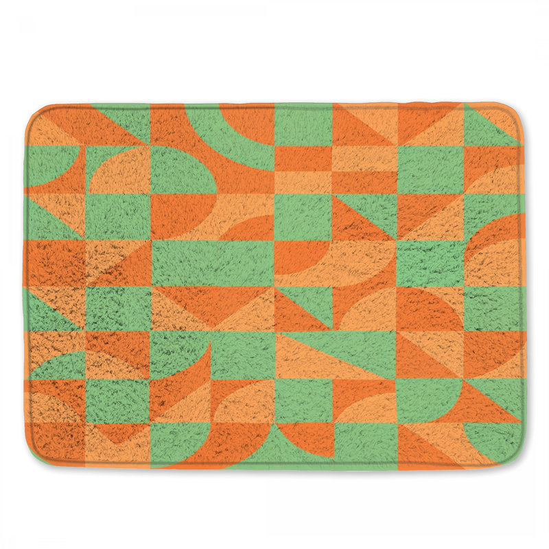 Tapis de bain à motif géométrique, 34in W x 21in L