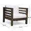 Fauteuil club d'extérieur en bois avec coussins de siège respirants de conception moderne et durable