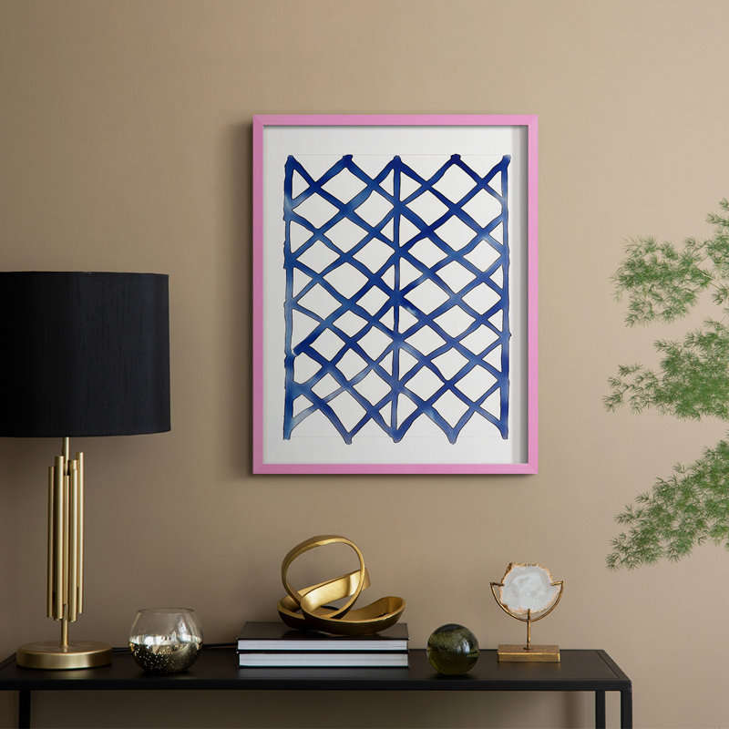 Abstrait, encadré, prêt à accrocher, Rose, H 14 po x l 11 po