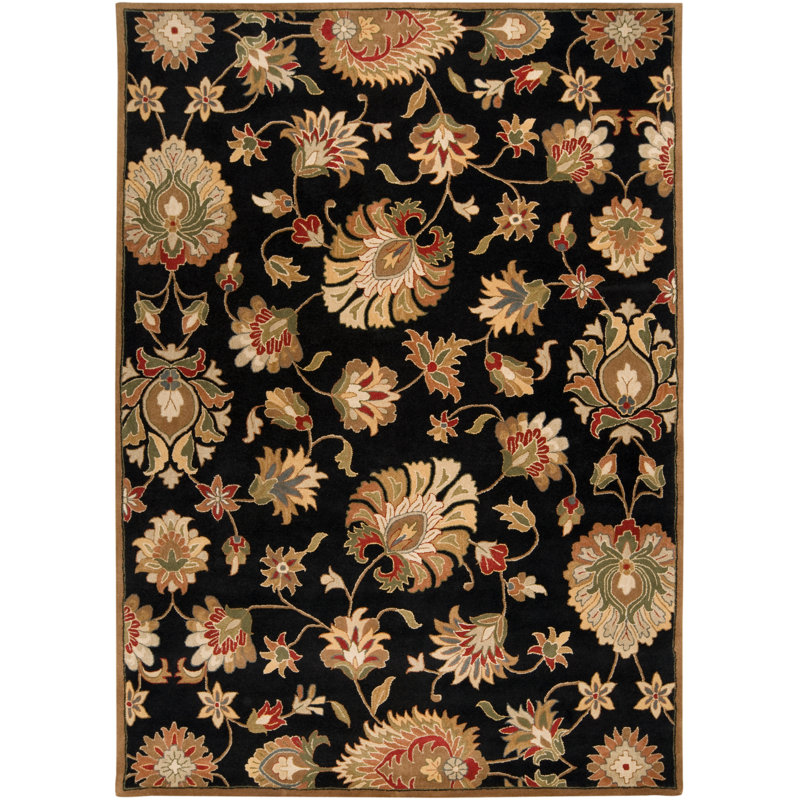 Arnedra Hand Tufted Wool Floral Indoor Rug, Rectangle 10' x 14'