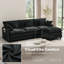 Canapé modulaire en chenille de 101,9 po en L avec repose-pieds mobile, canapé Cloud avec coussins en mousse et à ressorts, canapé modulaire 3 places pour le salon, la chambre à coucher, l’appartement-113244362
