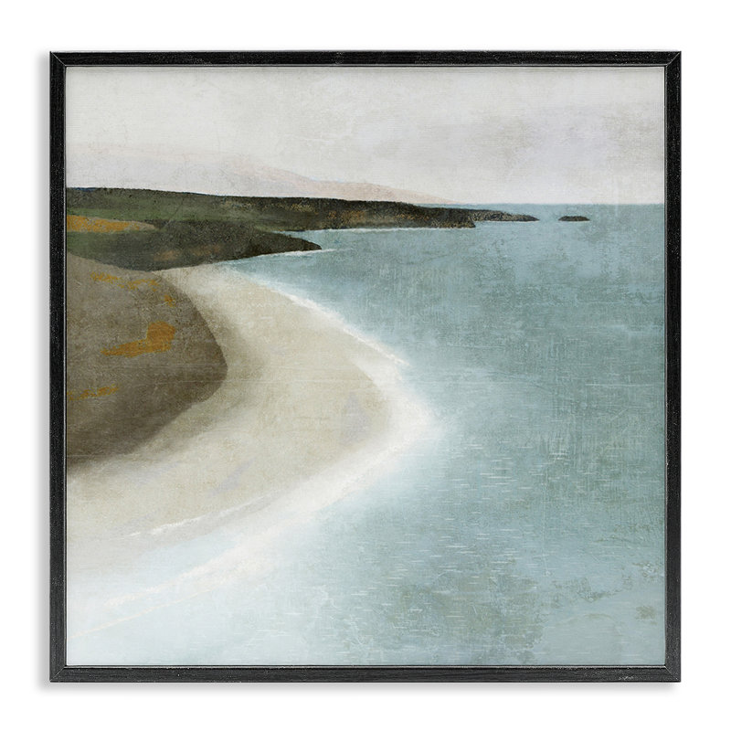 «Simple Serene Coastline», art de la giclée encadrée par Suzanne Nicoll, Giclée encadrée noir minuit, H 17 po x l 17 po