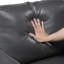 Chaise longue moderne en similicuir gris foncé-1260971316
