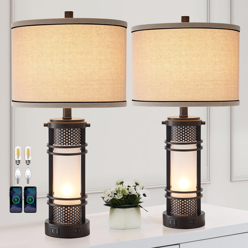 Set of 2 Table Lamps for Living Room