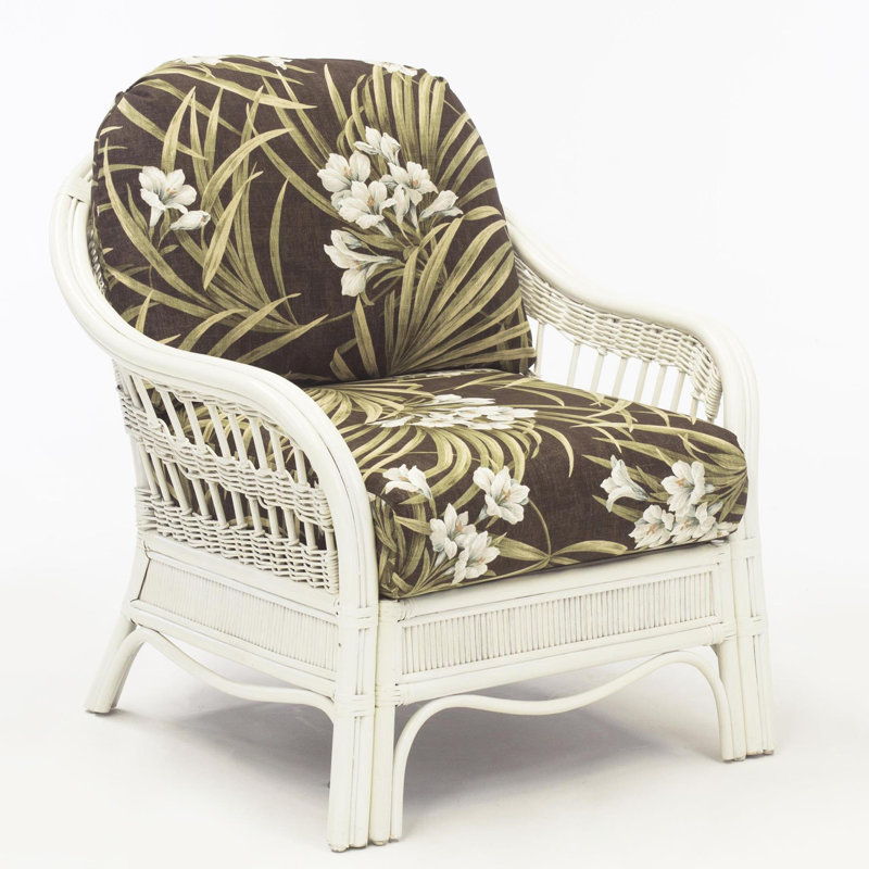 Fauteuil large de 30 po Wittig, Blanc délavé, Citron Meeks