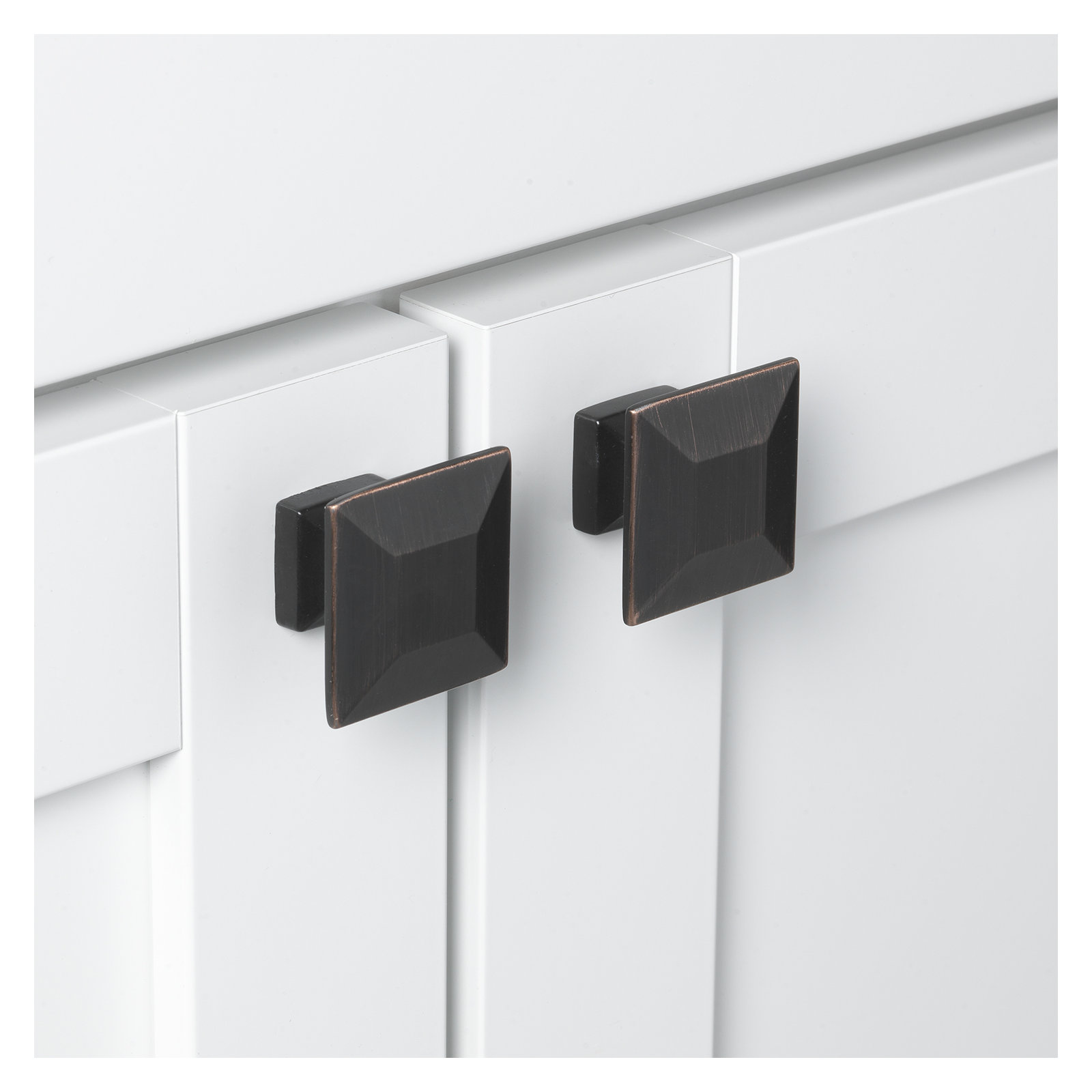 1 3/8" Length Square Knob, Oil Rubbed Bronze