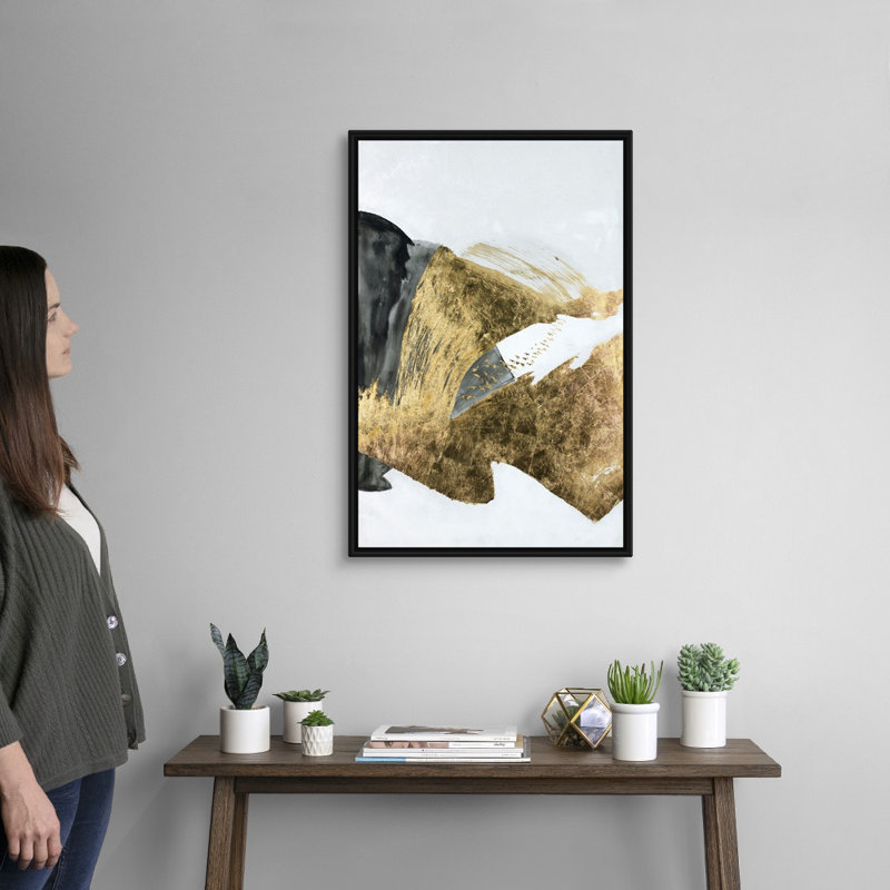 «Maximum Gold» par Joseph Michaels, reproduction d'art graphique sur toile, Cadre flottant noir