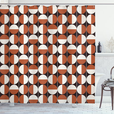 Geometric Shower Curtain with Hooks Included