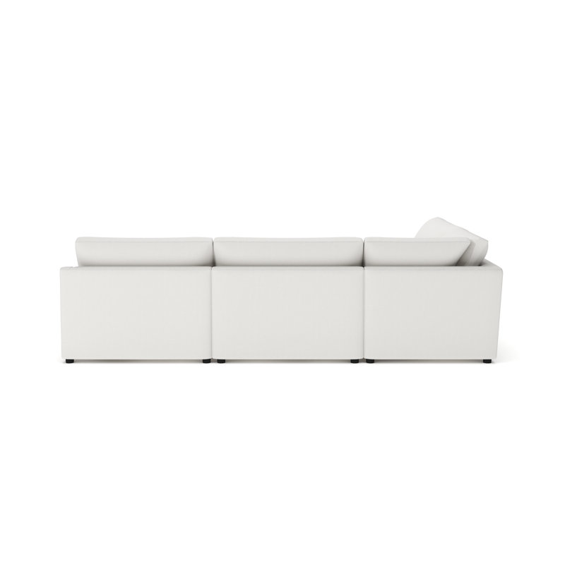 Canapé modulaire rembourré 4 pièces Essex, Natté Macarena beige, Orienté vers la gauche