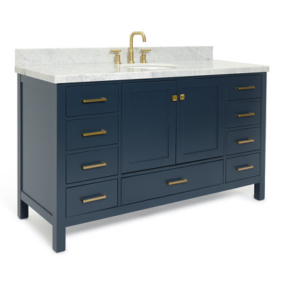 Cambridge 61'' Single Bathroom Vanity with Carrara Marble Top