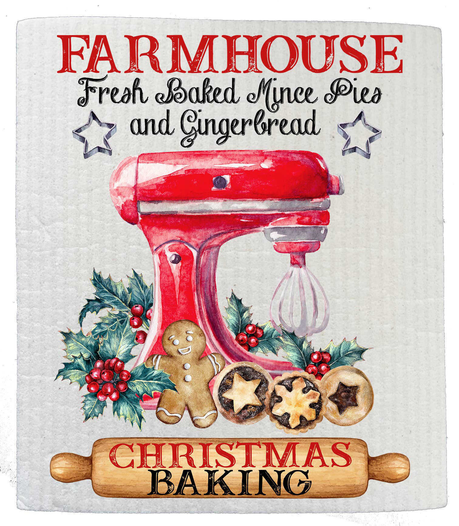 Farmhouse Christmas Gingerbread Kitchen Towel Set of 2