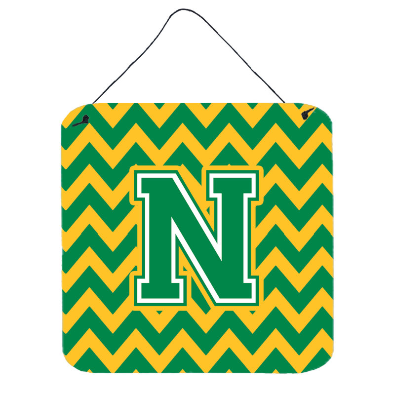 Décoration murale chevron, Vert/doré, N