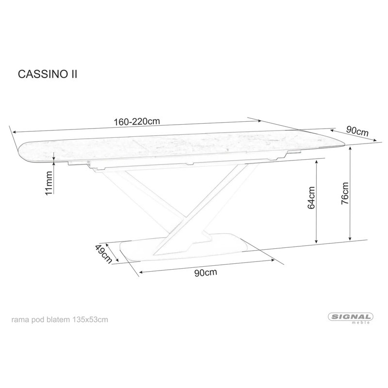 Melany Extendable Metal Base Dining Table