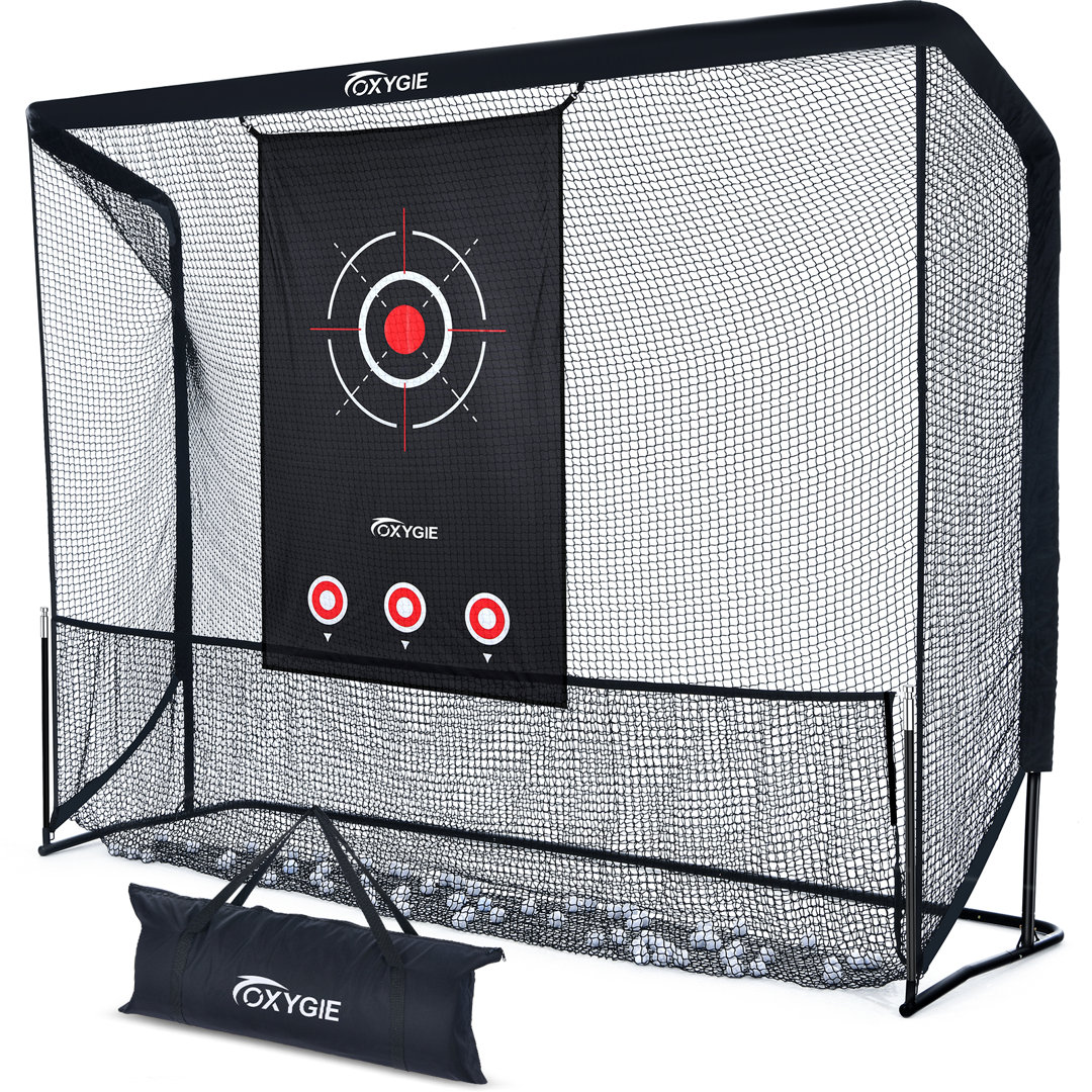 OXYGIE 10 x 7.5 ft Golf Practice Net with Target Cloth Heavy Duty Driving Golf Hitting Net OXYGIE