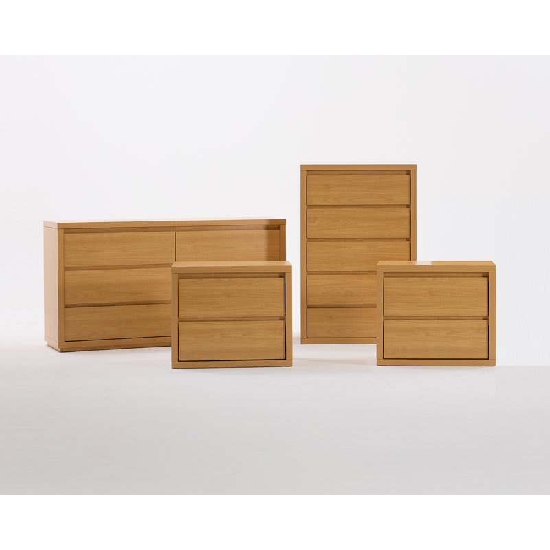 Ensemble de chambre à coucher 4 pièces Fere, Chêne miel