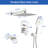 10-Inch Square Rain Shower System With 3-Function Handheld Shower And 4.72" Waterfall Tub Spout-127316684