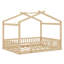 Structure de lit en bois avec clôture-709526562