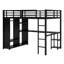 Structure de lit mezzanine avec garde-robe, bureau et tablettes de rangement-75575738-75575739