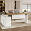 Grand bureau de direction en L de 78,7 po avec prise de courant, grand bureau avec tiroirs, tiroirs à dossiers, armoire de rangement, plateau de table épais de 1,8 po, grand bureau d'ordinateur pour le bureau personnel, blanc et noyer