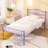 Embourg 2 Set Bed Frame, 2-Piece Metal Platform Bed Frame Set, Twin Size Vintage Style Purple Bed with Scroll Design Headboard and Footboard, No Box Spring Needed, Perfect for Kids’ Room, Guest Room, or Rental-1832056168