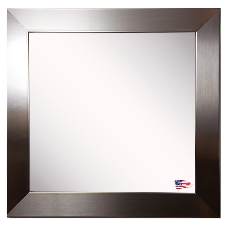 Solid Wood Flat Wall Mirror, 20" H x 20" W