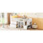 Twin Size Loft Bed With Led, Stairs, Storage - White Colour Bookshelf,-1280418103