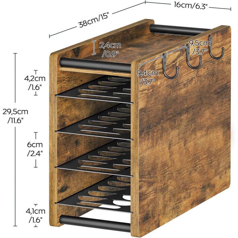 Porte-tiroir à café, grande capacité de 72 dosettes, support à 4 niveaux pour Vertuo, organisateur de dosettes pour comptoir, support de rangement, brun rustique