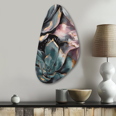 Buckman - Succulent Fall Shape Asymmetric Metal Wall Art