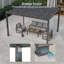 Pergola à persiennes entièrement en aluminium avec toit et système de drainage réglables à l'épreuve de la pluie, pergola de terrasse extérieure résistante aux intempéries, structure d'ombrage pour la terrasse de la cour arrière-111473509