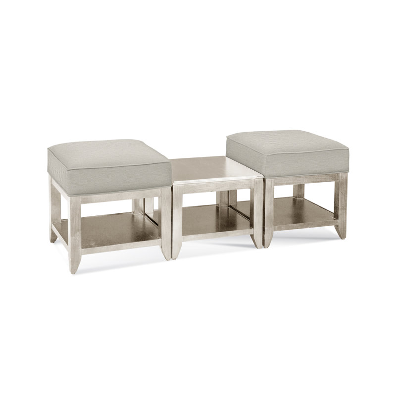 Elements Upholstered Cube Ottoman, White Performance Fabric; 0851-94, Frost White