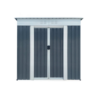 Outdoor Storage Sheds 6Ftx4ft Pent Roof Grey