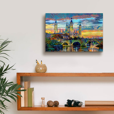 Toile murale « Espagne Saragosse Aragon Basilique Notre-Dame du Pilier » par Pedro Gavidia, 45,7 x 30,5 cm