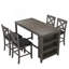 Ensemble de table de bar en bois rustique à hauteur de comptoir 5 pièces avec 4 chaises pour salle à manger TopMAX-1108330021-1108330041-1108330020