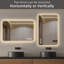 Miroir de salle de bain avec lumières à DEL avant et rétro-éclairé, anti-buée, pour miroirs de salle de bain à fixation murale, 3 couleurs et 5 niveaux de luminosité, horizontal / vertical-626535060
