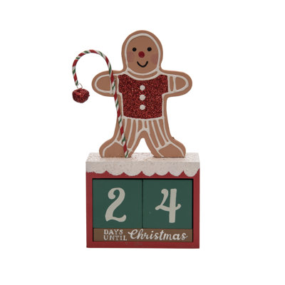 Wood 7.75 in. Christmas Gingerbread Countdown Set of 3