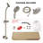 5-Function Handheld Shower & Rainfall Combo – 5" Adjustable Shower Head With 27.5" No-Drill Stainless Steel Slide Bar & 5Ft Hose-113303925
