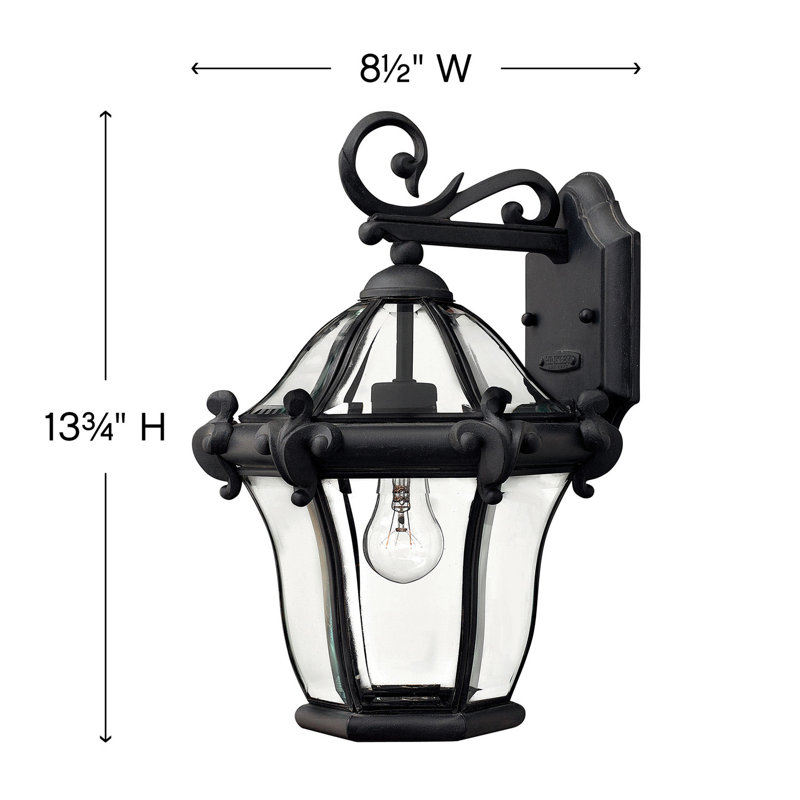 San Clemente Outdoor Wall Lantern, Museum Black