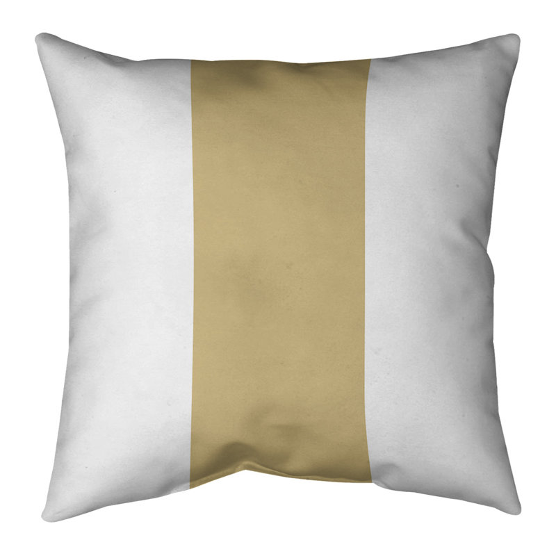 Coussin en suède Colorado, 14 po x 14 po, Blanc / doré / blanc