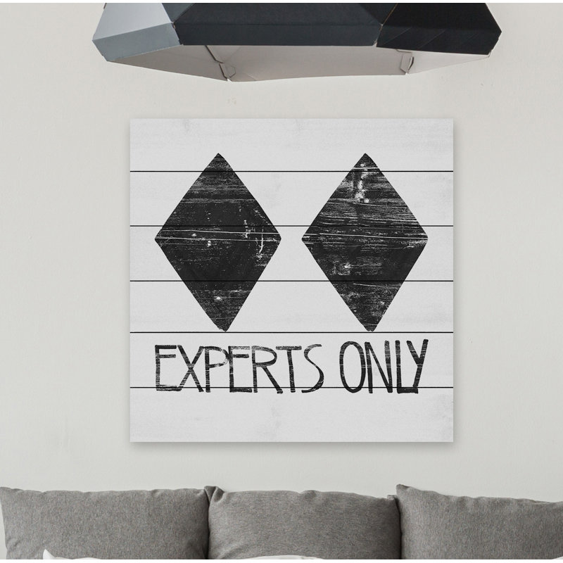 Experts seulement-impression d’art textuel sur bois, H 32 po x l 32 po