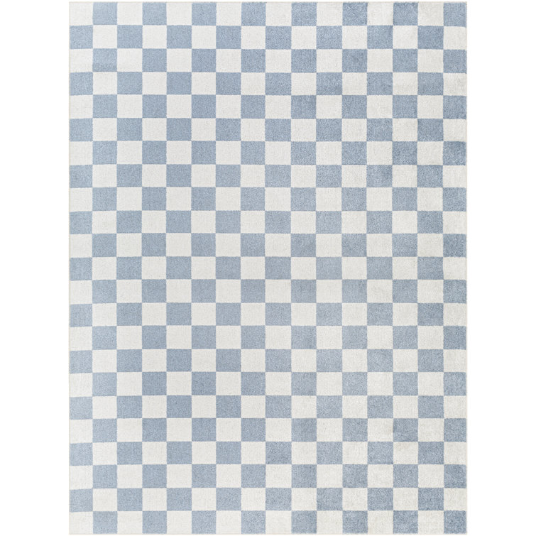 Jules Checkered Denim Area Rug