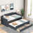 Upholstered Daybed With Trundle And 3 Drawers-33573084