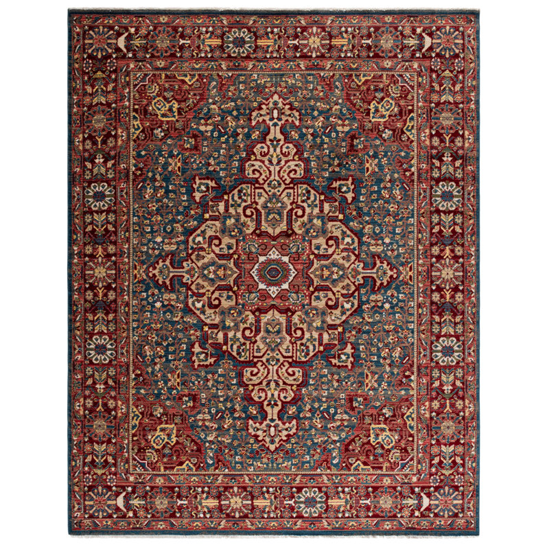 Kurtz Performance Oriental Rug, Rectangle 8' x 10', Blue/Red