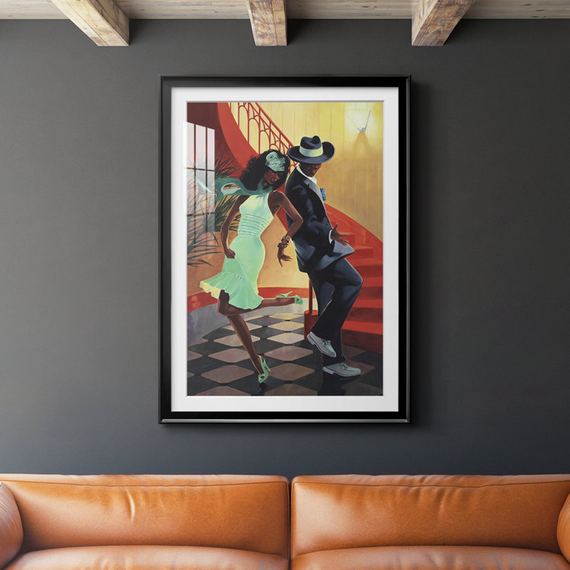 " Night Out IV ", 42.5" H x 30.5" W x 1" D, Black Framed