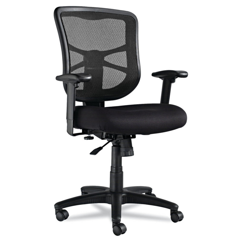 Black Mesh Executive Swivel Chair with Adjustable Arms