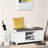 HOMCOM Entryway Shoe Bench Storage Ottoman with Sliding Doors, Adjustable Shelving, 6 Compartments, and Padded Seat, Holds 10 Pairs, White