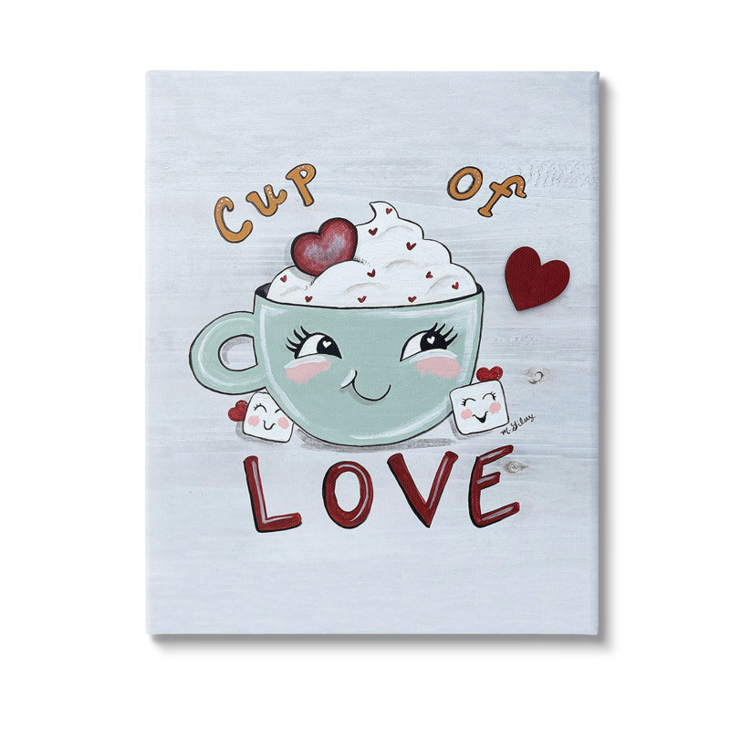 «Sourire tasse d'amour», art mural par Michelle Gilsey, H 20 po x l 16 po