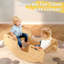 Rock and Roll Teeter Totter & Table - Ensemble 3 en 1 convertible en bois de bouleau pour deux, mobilier ludique et multifonctionnel