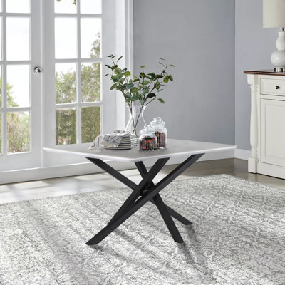 Cieria White, Grey And Gunmetal Dining Table